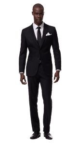 A Solid Black Suit like the 100% Wool version pictured here, is a universal menswear statement. It's as timeless as it is versatile.
