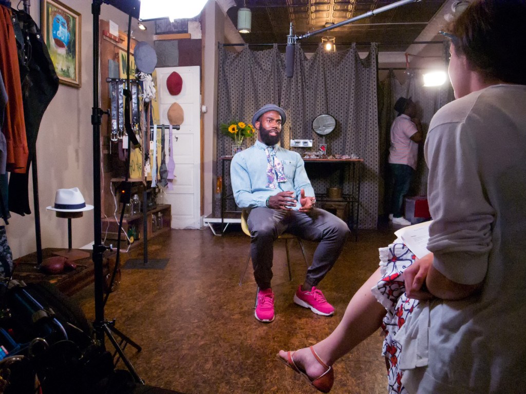 Philadelphia - 2015-Armour men's clothing store, 704 S. 4th street. Malcolm Jenkins co-hosts an exclusive summer Designer Showcase featuring his fashion-forward bow tie company, Rock Avenue